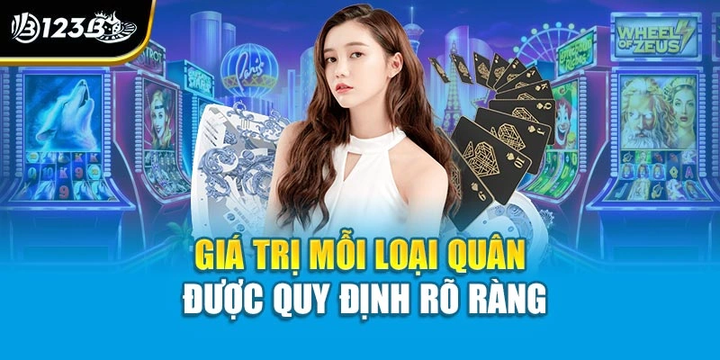 Cách Chơi Bài Binh Xập Xám 123B Chi Tiết Cho Tân Bạc Thủ 3 Giá trị mỗi loại quân được quy định rõ ràng